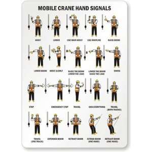  Mobile Crane Hand Signals (with graphic) Aluminum, 14 x 