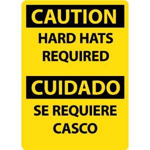     Caution, Hard Hats Required, Bilingual, 14 X 10, .040 Aluminum