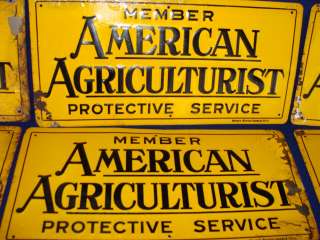   AMERICAN AGRICULTURIST PROTECTIVE SERVICE farming sign CO OP farm