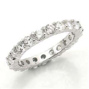   ZIRCONIA BANDS   4mm Sterling Silver Easy to Match CZ Wedding Band