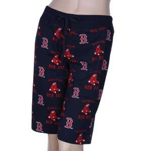  Boston Red Sox Ladies Navy Blue Supreme Long Pajama Shorts 