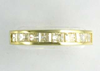 R30585 14K solid gold 1ct total CZ princess band ring  