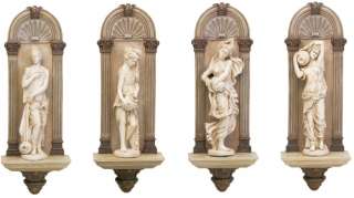 The Four Water Nymphs Roman Arch Niche Wall Sculptures  