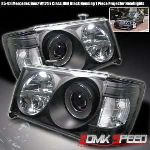  85 93 Mercedes Benz W124 1Pc Black Projector Headlights 