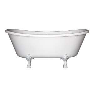 Hotel 3/4 Thick CoreAcryl Acrylic 59 White Bateau Clawfoot Bath Tub 