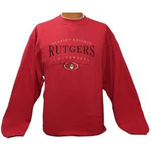 Medium NCAA Red Scarlet Knights Rutgers University Embroidered Crew 