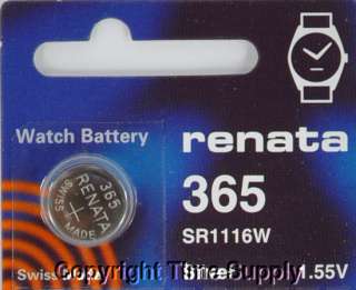 pc 365 Renata Watch Batteries SR1116W FREE SHIP  