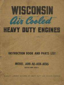 WISCONSIN ENGINE INSTRUCT PARTS MANUAL ADH AE AEH AEHS  