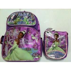  Princess and the Frog Large Backpack + Lunch Bag SET 