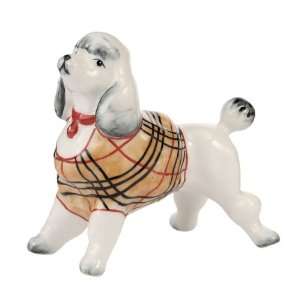  Poodle Dog with Plaid Coat