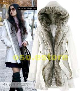 Korean Chic Women Faux Fur adorn Warm Hoodie Coat Casual Outwear 