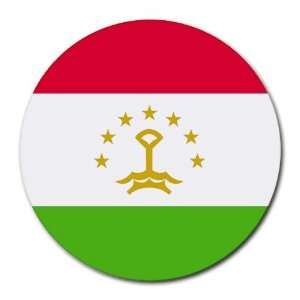  Tajikistan Flag Round Mouse Pad