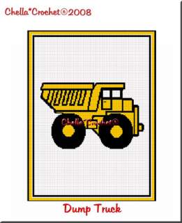 Yellow Baby Dump Truck Afghan Crochet Pattern Graph  