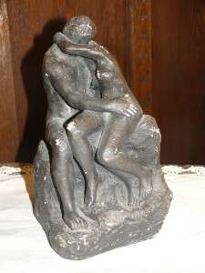 The Kiss Augustine Rodin, Austin Prod 10.5 Plaster Vintage Statue 