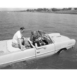  President Lyndon B. Johnson in Amphicar 8x10 Silver Halide 