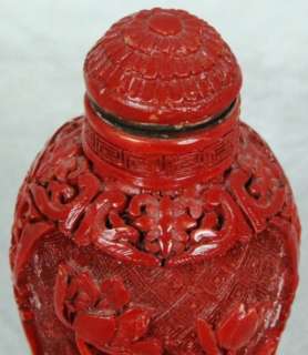 L151 HD CARVED 1960s DP RELIEF CHINESE CINNABAR LACQUER BUTTERFLY 