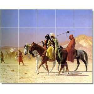 Jean Gerome Horses Backsplash Tile Mural 12  17x21.25 using (20) 4 