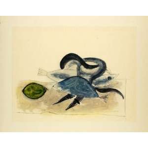  1948 Tipped In Photolithograph Fish Eel Lime Food Pablo 