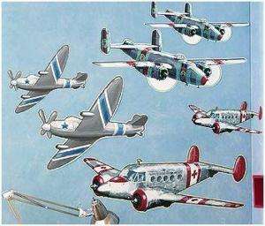 Wallies Big Murals AIRPLANES Military style cutout  