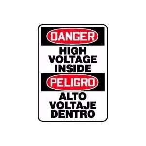  DANGER HIGH VOLTAGE INSIDE (BILINGUAL) 14 x 10 Adhesive 