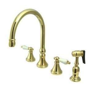  Elements of Design Deck Mount Kitchen Faucet with Brass 