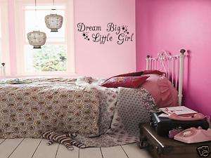 DREAM BIG LITTLE GIRL Girls Bedroom Wall Art Decal  