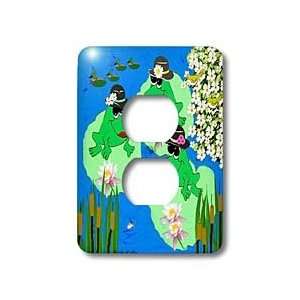 SmudgeArt Frog Designs   Frog Triplets   Light Switch Covers   2 plug 