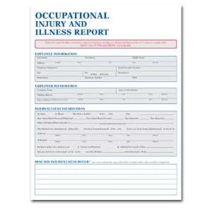  Occupational Injury & Illness Report   Min Quantity of 50 