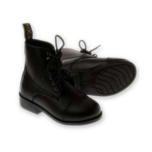  EquiLeather Lace Paddock Boots   Kids   Black Sports 