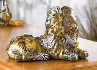 AFRICAN LION Patchwork Animal Skins STATUE/Figurine  