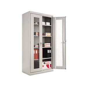   with See Thru Mesh Doors with 4 Shelves, Light Gray