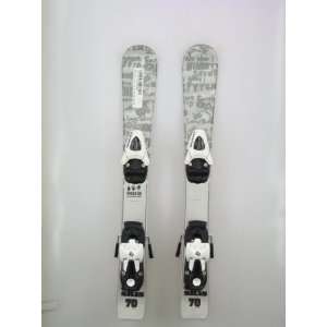 New ECO Gray Words Kids Shape Snow Ski with Salomon T5 Binding 70cm 