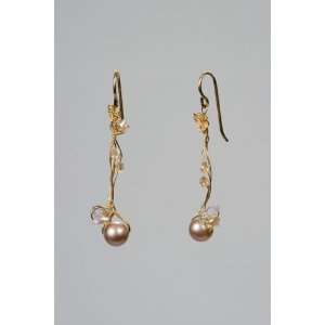  Gina Vitale ~ Swarovski Crystal and Pearl Vine Earrings 