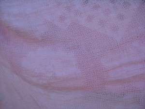 VINTAGE SHABBY ROMANTIC PINK CHIC CROCHETED 56X86 FLORAL TABLECLOTH 