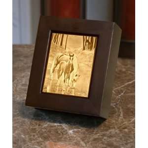 Cool Waters Horse Lithophane Shadow Box Cherry Finish Wood 