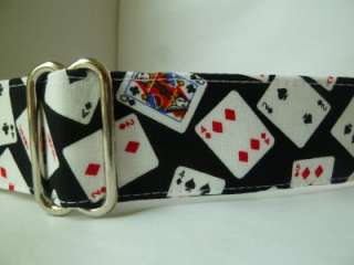 Large 1.5 Martingale Dog Collar Lucky Deck of Cards  