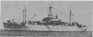 Taconic (AGC 17) in 1947. Her array of antennas identifies her as an 