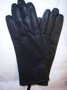 Ladies Fownes Black Leather Gloves,Large  