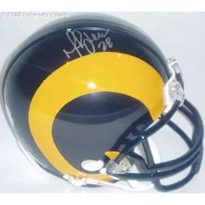  Marshall Faulk Signed Rams Throwback Mini Helmet Sports 