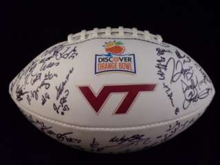 2010 VIRGINIA TECH HOKIES team signed BCS Orange Bowl Football PROOF 