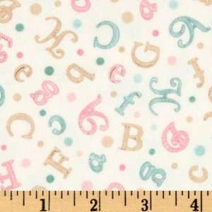  43 Wide Fanciful Friends Flannel Alphabet Letters Cream 