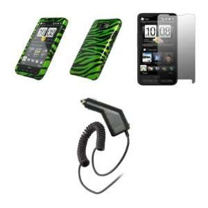  HTC HD2   Premium Neon Green and Black Zebra Stripes 