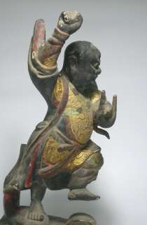 Chinese 17thC Ming Dy Painted Wood Taoism Medicine Deity  