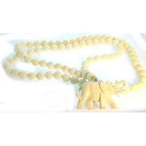  Vintage Ivory Elephant Bead Necklace Jewelry