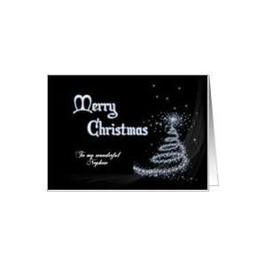 For a nephew, Classy minimalistic black and white Christmas card Card