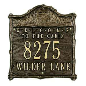  Welcome to the Cabin Address Plaques in Bronze and Gold 