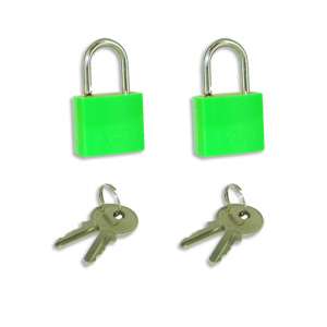 Voltage Valet 2 Travel Luggage Locks with Keys   Green (2KL G)  