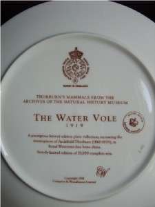  Worcester limited edition collectors plate entitled The Water Vole 