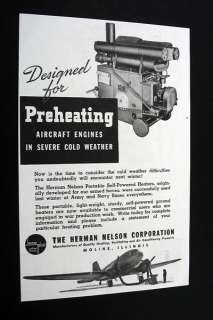 Herman Nelson Portable Aircraft engine heaters 1943 Ad  