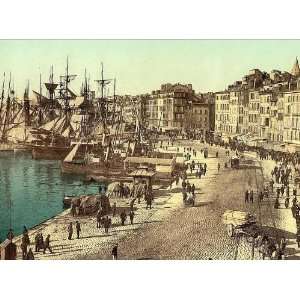  Vintage Travel Poster   Old Harbor (Vieux Port) Marseille 